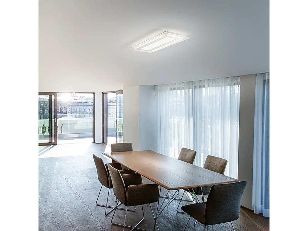 Plafonnier Led Carré Métal Blanc 51W Cct Sélectable 3000K-6000K Diffuseur Satiné 70X30 Cm Design Moderne - Perenz Luminaire Éclairage Intérieur