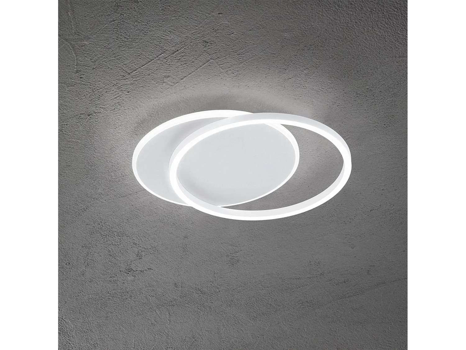 Plafonnier Led Série 8195 En Métal Et Aluminium Blanc Mat 60W, 4800Lm, Dimmable, Design Moderne Et Élégant Pour Intérieur Par La Marque Perenz
