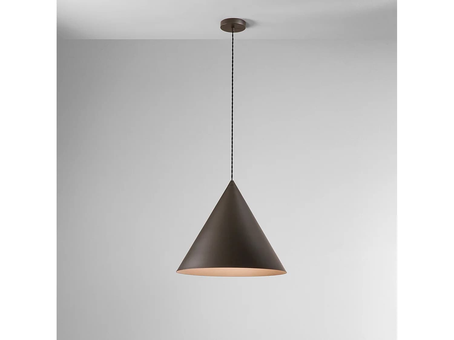 Lampe À Suspension En Métal Et Aluminium Verni À La Poudre, Série 10S48408, Couleur Gris Métallisé Et Marron, Culot E27 - Marque Perenz (138 Car.)