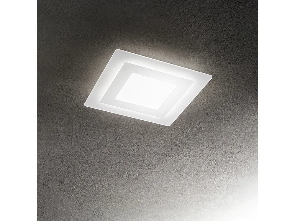 Plafonnier Led Carré Métal Blanc 45W Cct Sélectionnable 3000K/4000K/6000K Diffuseur Satiné 48X48 Cm Au Design Moderne Par La Marque Perenz - Fr