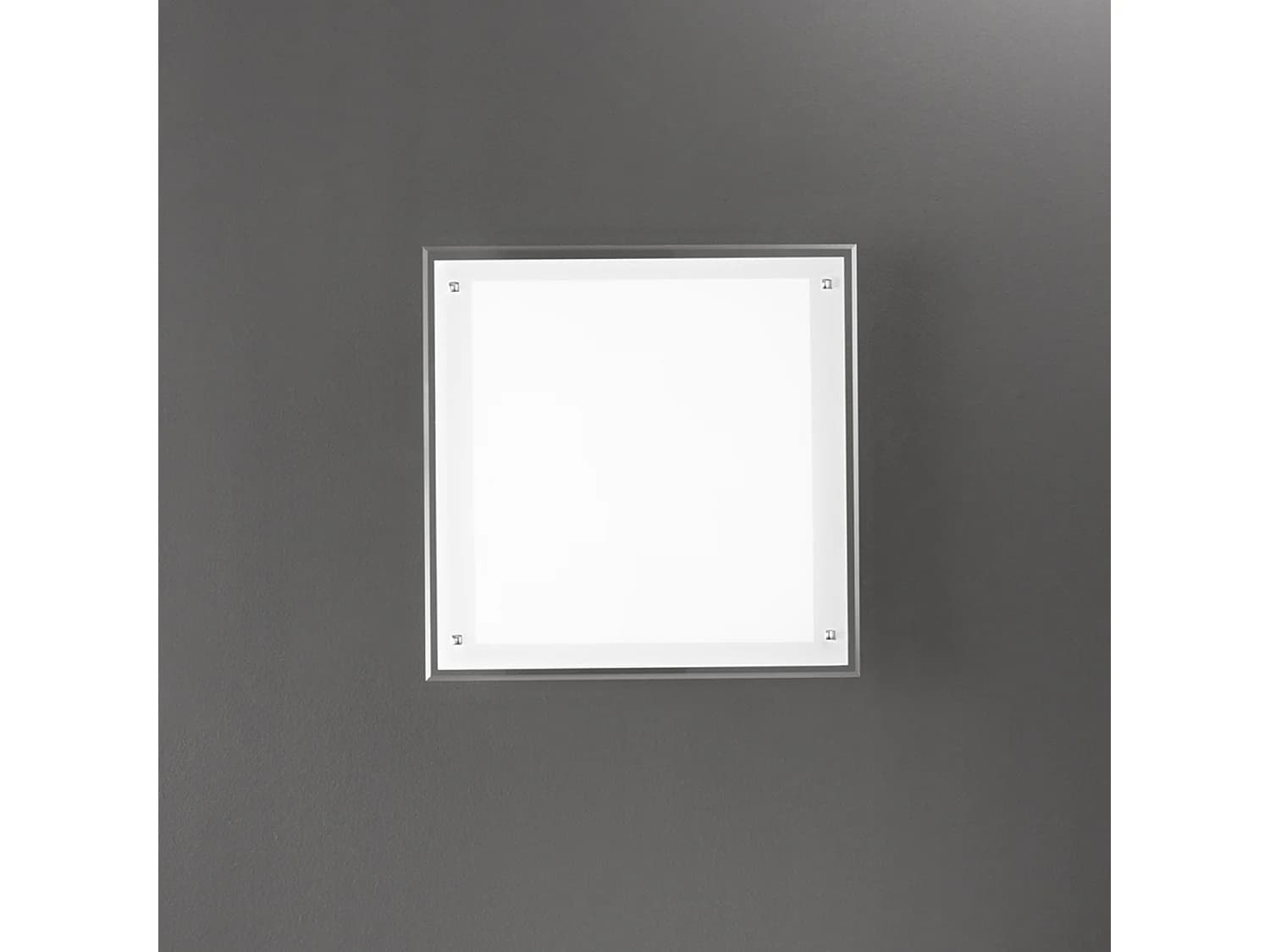 Plafonnier Led Carré Verre Blanc 40W Cct Réglable 52,5X52,5 Cm, Design Moderne Avec Structure En Métal Et Aluminium Blanc - Perenz Luminaire