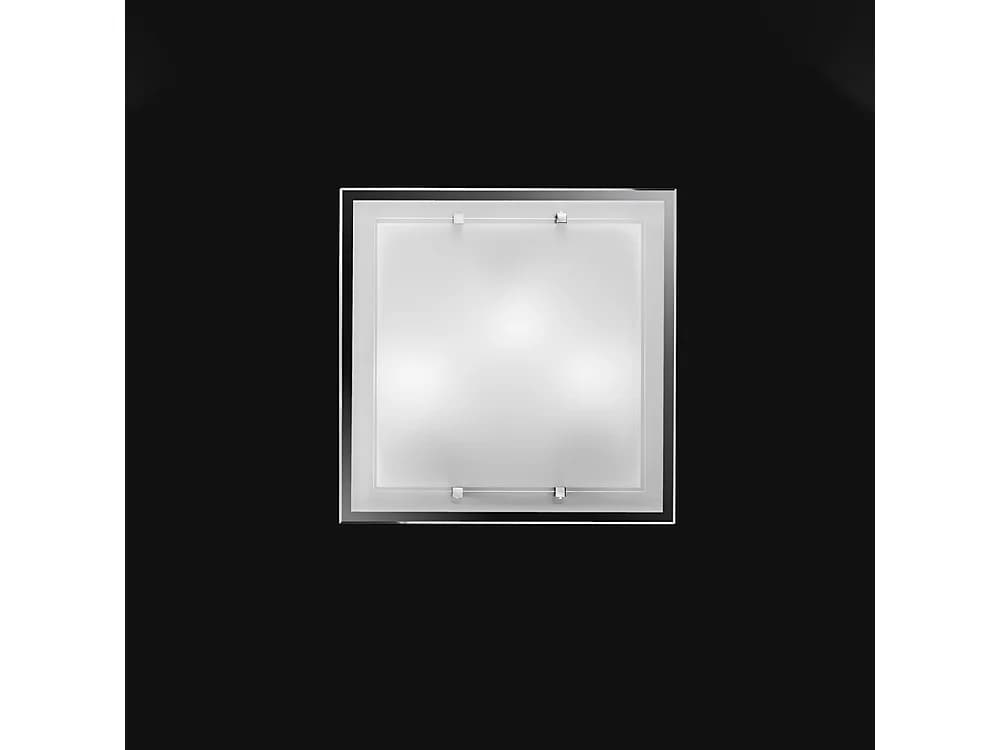 Plafonnier En Verre Blanc 40X40 Cm, 3Xe27 Max 40W, Design Moderne Et Élégant Pour Éclairage D'Intérieur, Finition Minimaliste Par Perenz - Chic