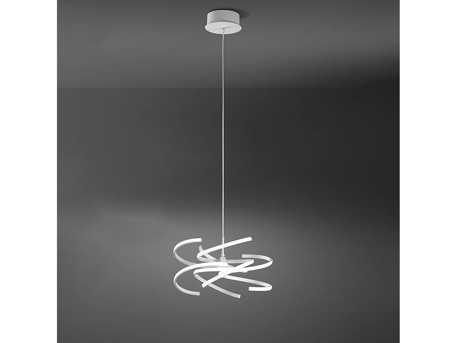 Suspension Led Moderne En Métal Blanc Mat 60W Dimmable Cct Avec Diffuseur En Silicone Design Élégant D.47 Cm - Perenz Éclairage Design Chic