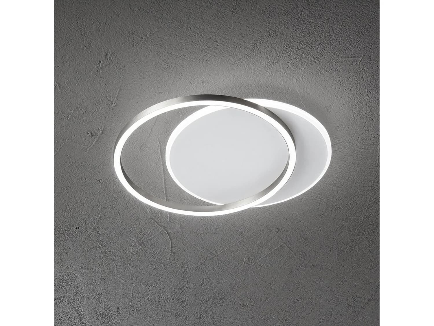 Plafonnier Led Série 8195 En Métal Et Aluminium Gris Titane 60W, 4800Lm, Dimmable, Design Moderne Et Élégant Pour Intérieur Par Perenz - France