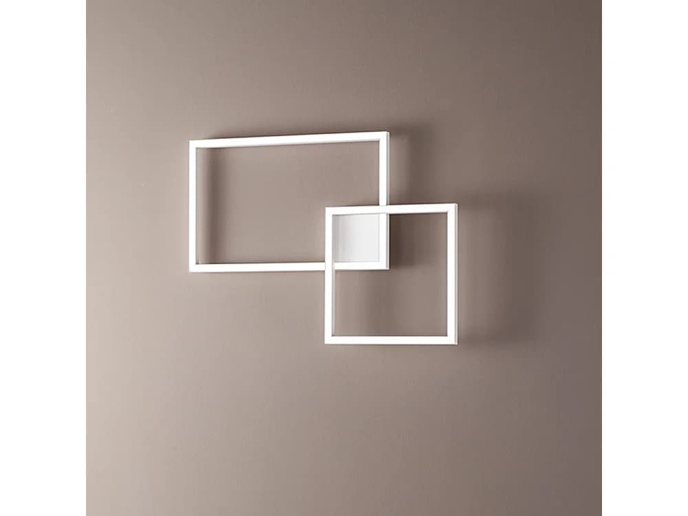 Plafonnier Led Carré En Aluminium Blanc Mat 45W, Technologie Cct 3000K-4000K-6000K, Design Moderne Et Mince - Luminaire De Marque Perenz Design