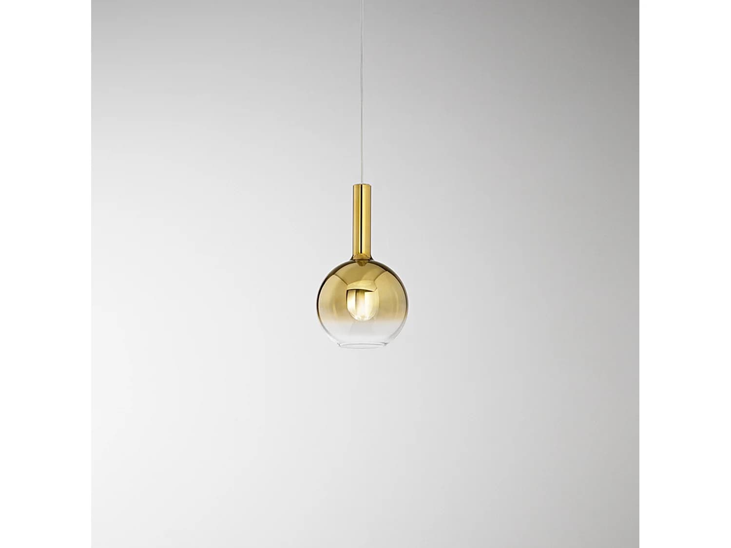 Suspension En Verre Borosilicate Or Miroir Dégradé, Douille E27, Design Moderne, Câble Réglable, Diamètre 20 Cm, Ip20 - Perenz Luminaire Chic.