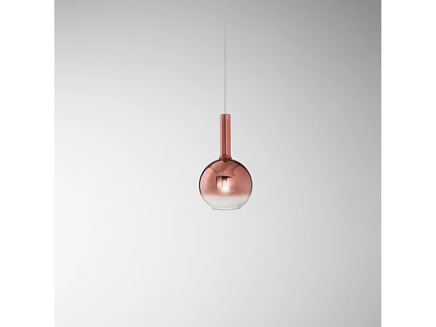 Suspension En Verre Borosilicate Cuivre Miroir Dégradé, Douille E27, Design Moderne, Câble Réglable, Diamètre 20 Cm, Ip20 - Luminaire Perenz