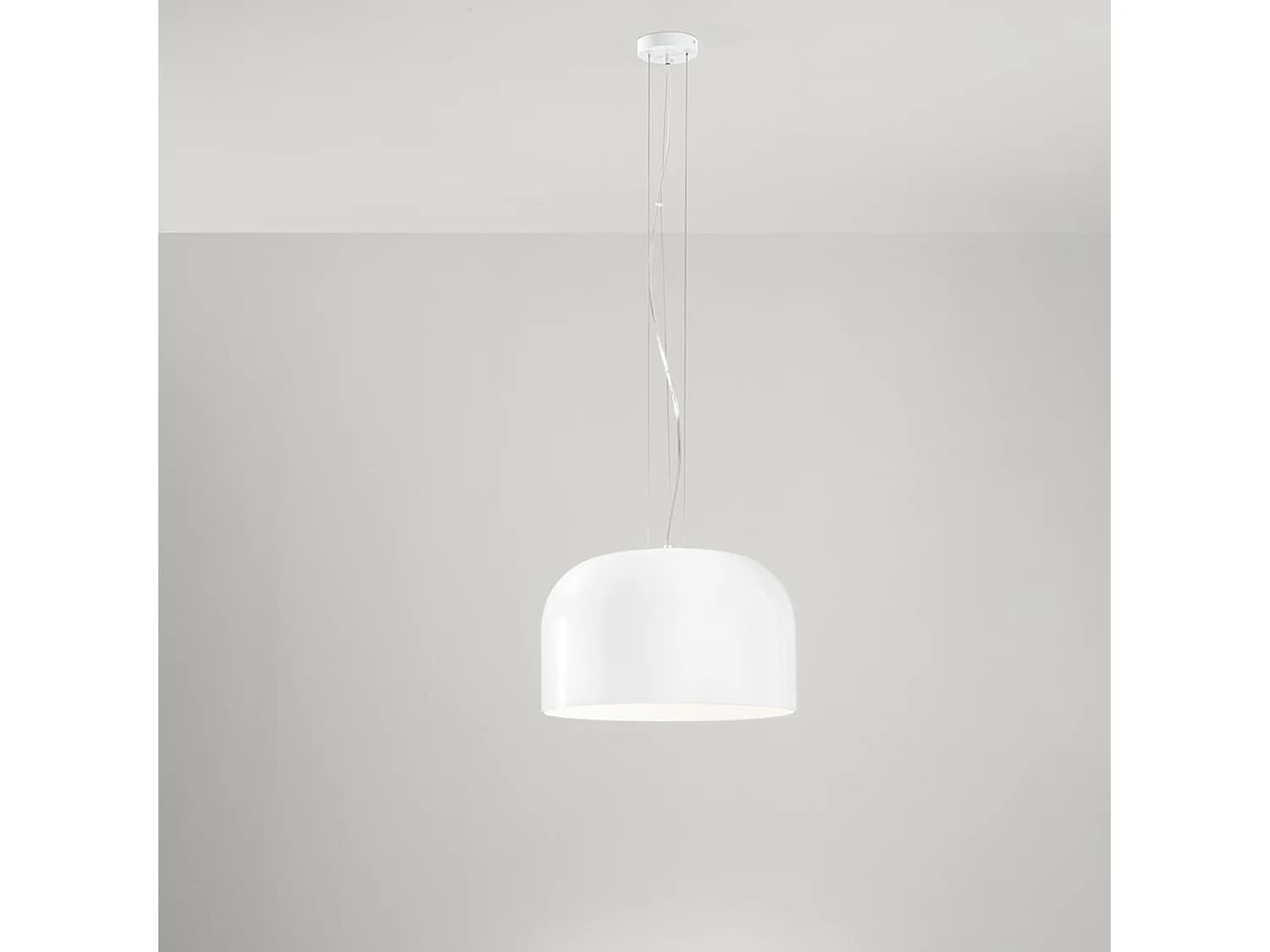 Suspension En Verre Blanc Opale Et Métal Peint, Diamètre 40 Cm, Douille E27, Style Moderne Et Minimaliste Pour Intérieur, Classe I Par Perenz