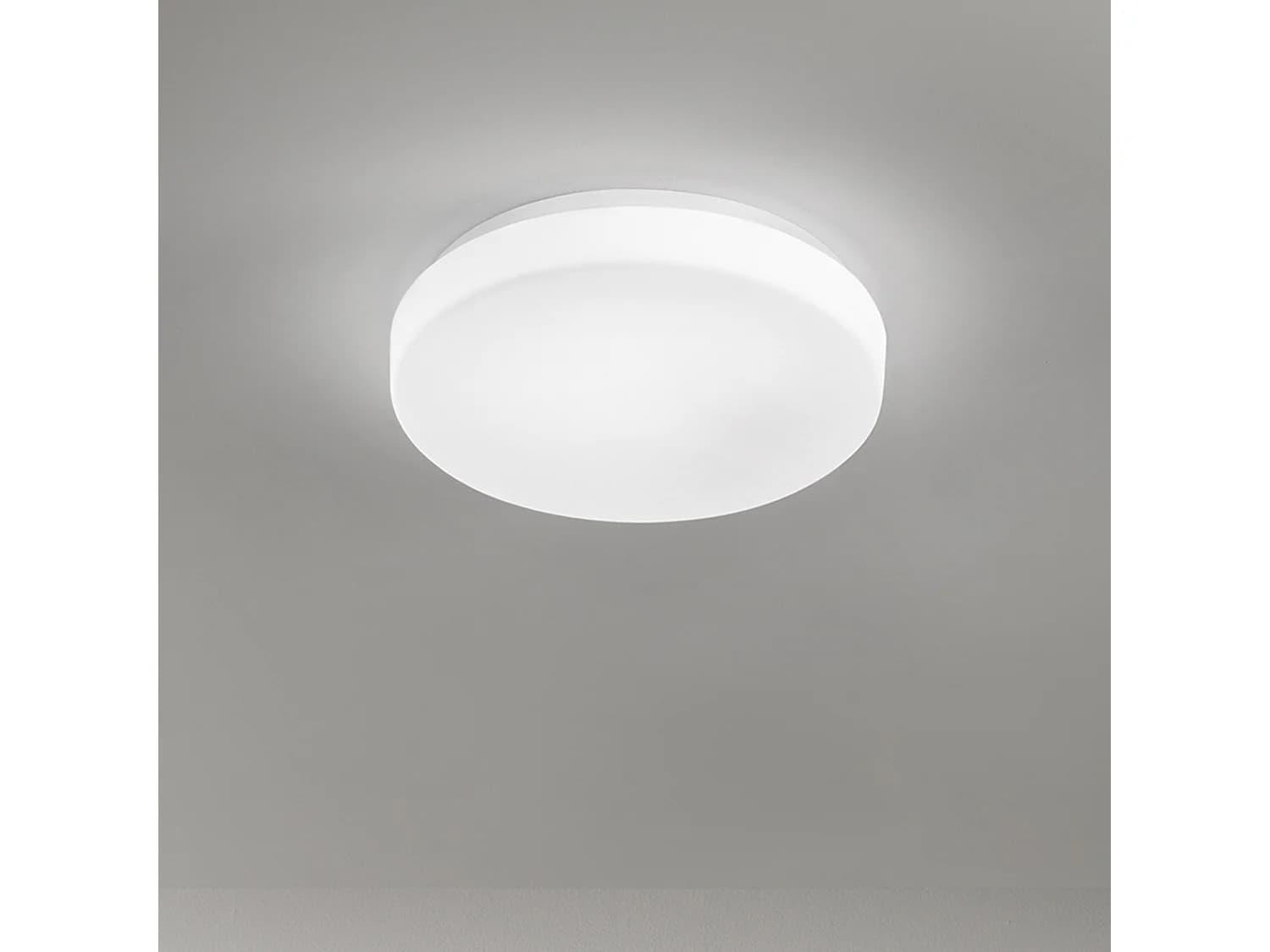 Plafonnier Led En Verre Soufflé Blanc Satiné, Variable Cct 3000K-4000K, Puissance 18W, Diamètre 30 Cm, Haute Efficacité - Perenz