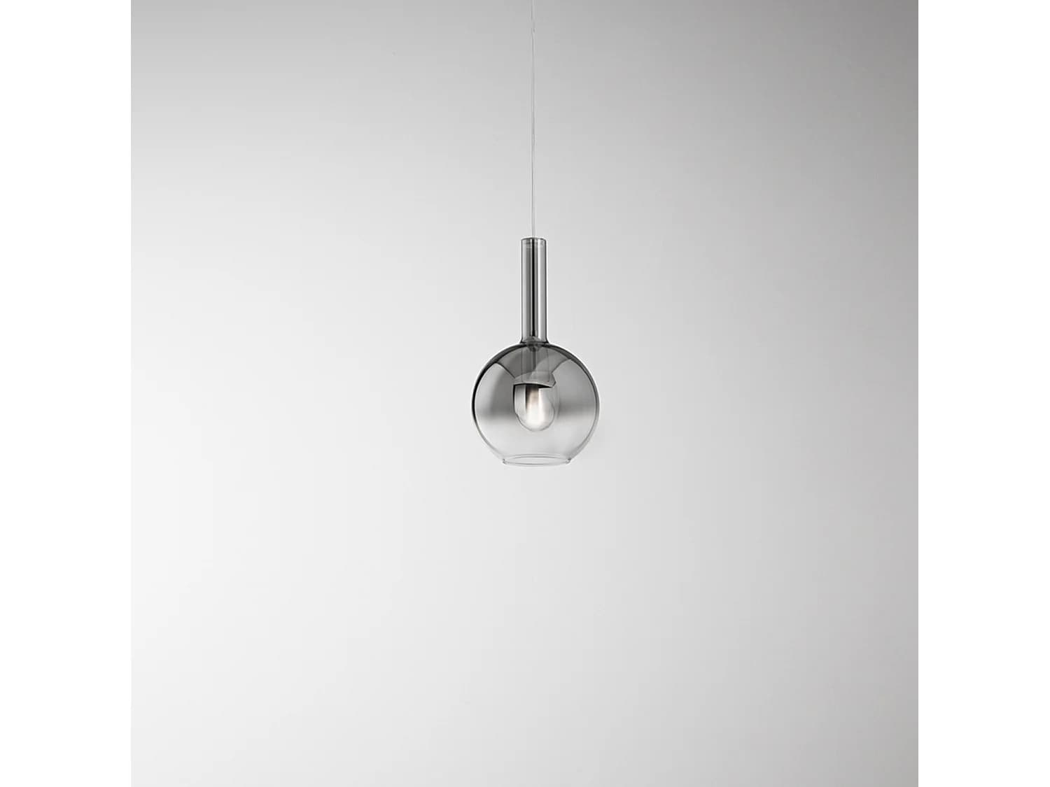 Suspension En Verre Borosilicate Fumé Miroir Dégradé, Douille E27, Design Moderne, Câble Réglable, Diamètre 20 Cm, Ip20 - Perenz Luminaire Chic
