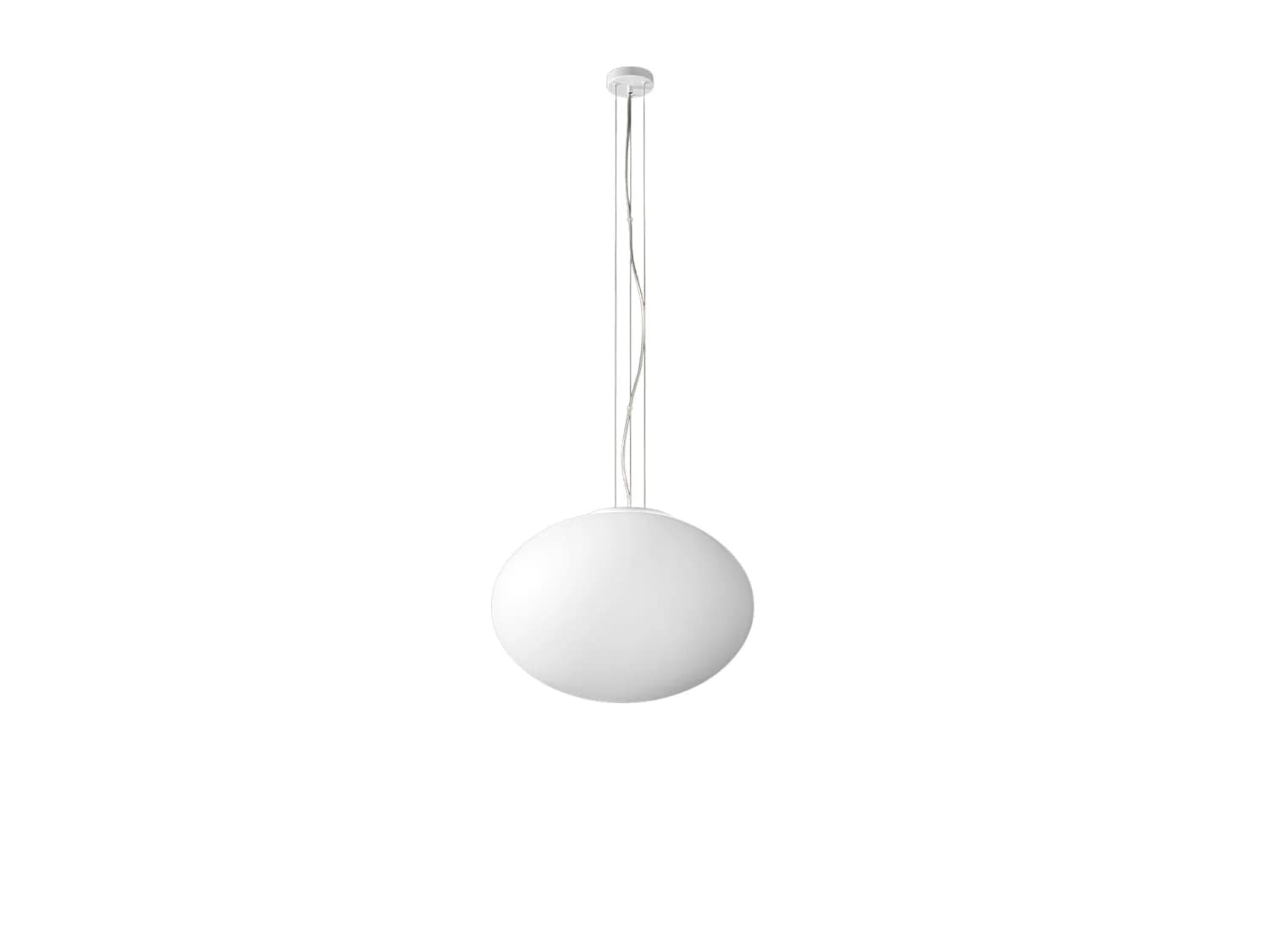 Suspension En Verre Soufflé Blanc Satiné 50Cm, Structure En Métal, 3X E27 Max 60W, Design Moderne Et Élégant - Luminaire De Qualité Perenz