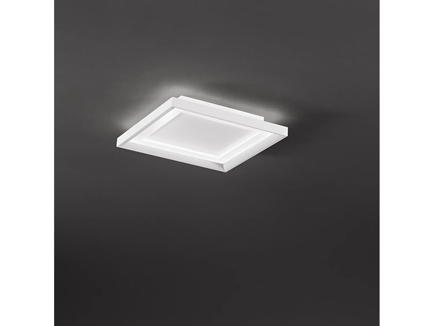Plafonnier Led Carré En Métal Blanc Mat 30W 3000K, Lampe De Plafond Moderne Au Design Minimaliste L.35X35 Cm - Perenz, Luminaire D'Intérieur Chic