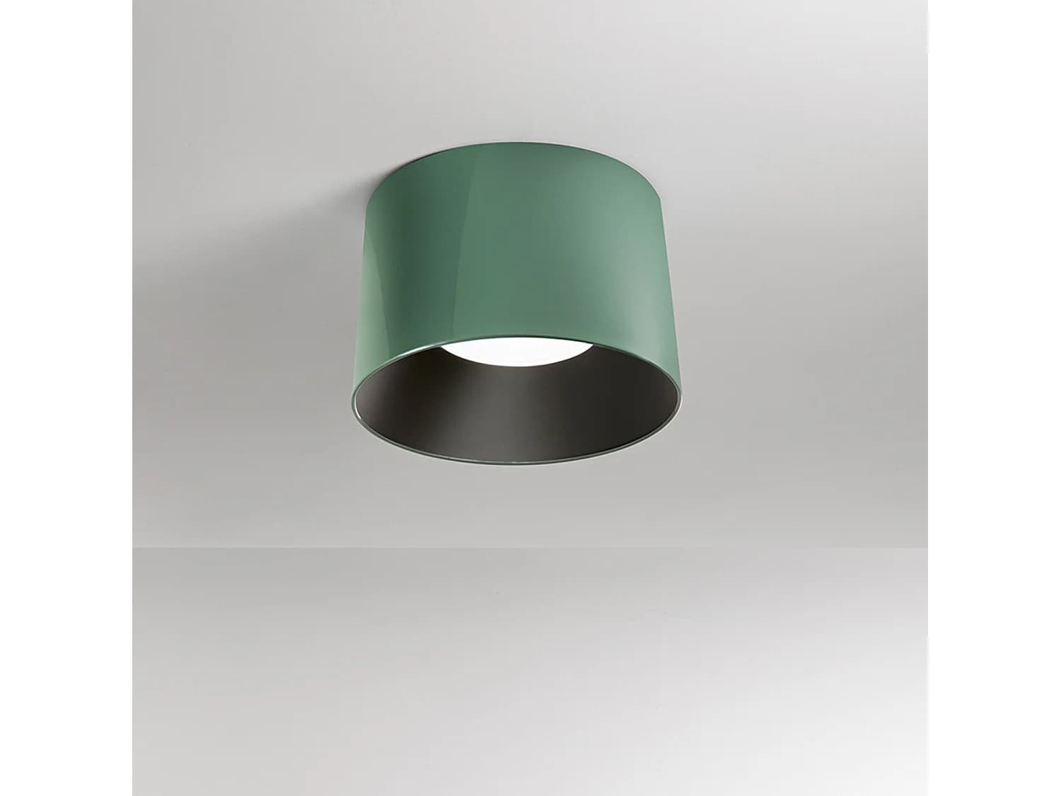 Plafonnier Led Suspendu Cylindrique En Métal Vert Brillant, 36W, Technologie Cct Dimmable, Diamètre 50 Cm - Perenz, Luminaire Moderne Chic.