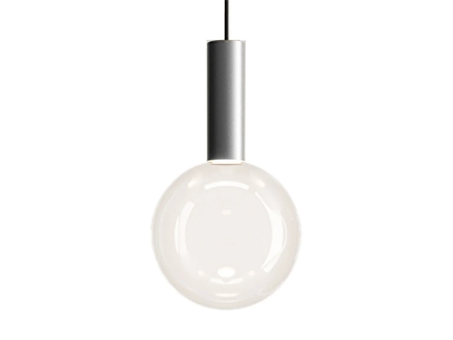 Zafferano Suspension Sfera Led Triac 8W 2700K Verre Borosilicaté Transparent Et Aluminium, Design Moderne Pour Éclairage D'Intérieur