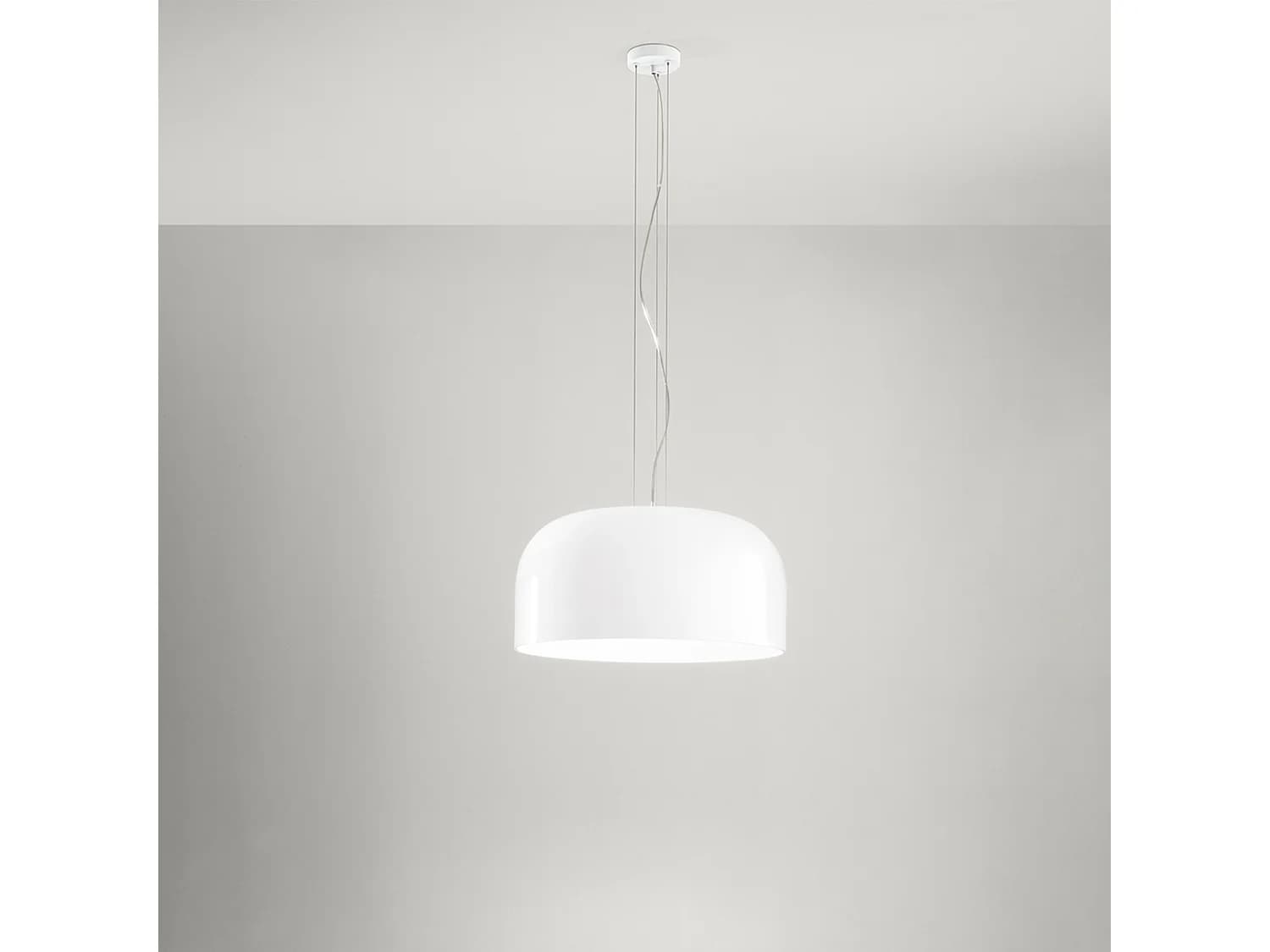 Suspension En Verre Blanc Opale Et Métal Peint Diamètre 50 Cm, Culot E27, Style Moderne Et Minimaliste Pour Intérieur, Classe I - Parenz