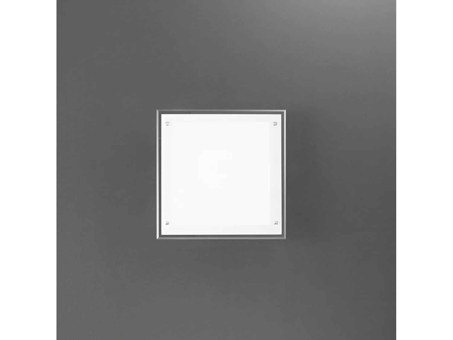 Plafonnier Led Carré En Verre Blanc 30W Cct Réglable 42,5X42,5 Cm, Design Moderne Avec Structure En Métal Et Aluminium Blanc - Marque Perenz