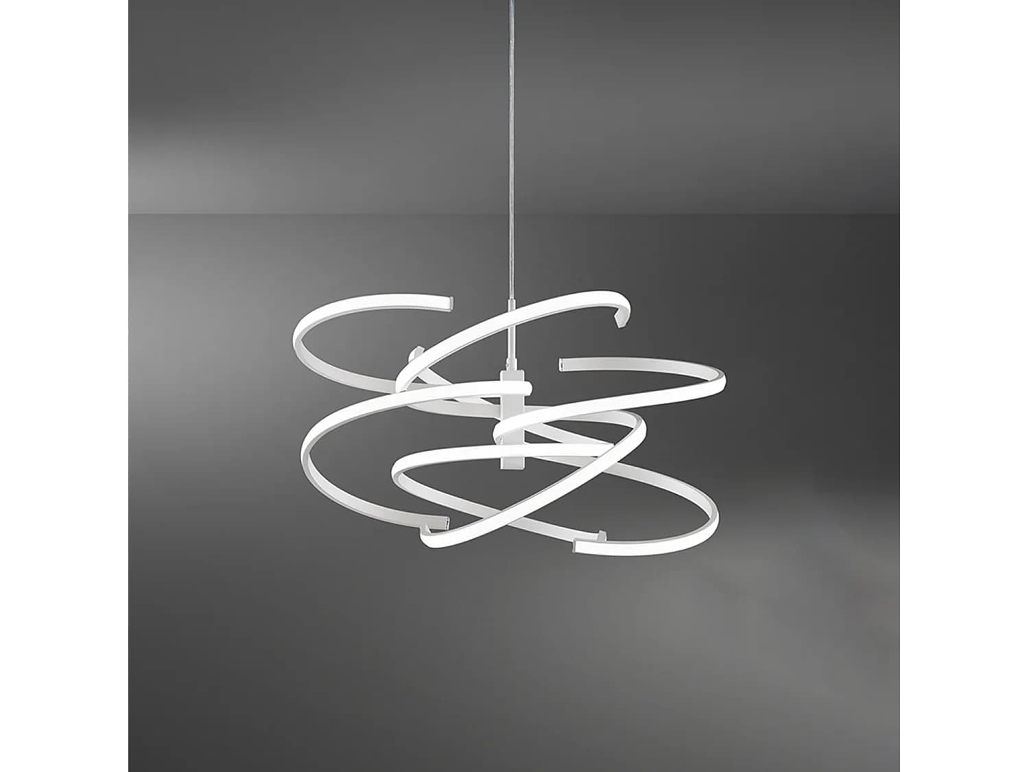 Lustre Led Moderne Blanc Mat 80W À Intensité Variable Cct Avec Diffuseur Silicone Design Élégant Diamètre 60 Cm Par La Marque Perenz