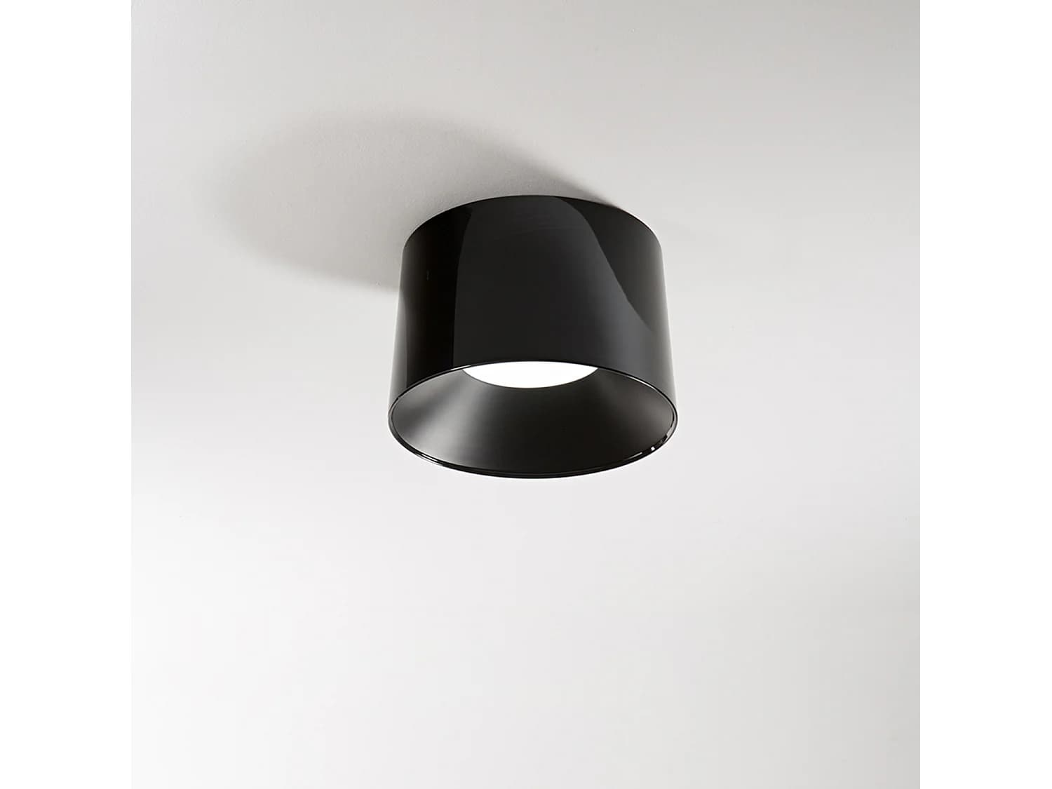 Plafonnier Led Suspension Cylindre Métal Noir Brillant, 36W, Technologie Cct Dimmable, Diamètre 50 Cm - Luminaire Élégant Et Moderne Perenz