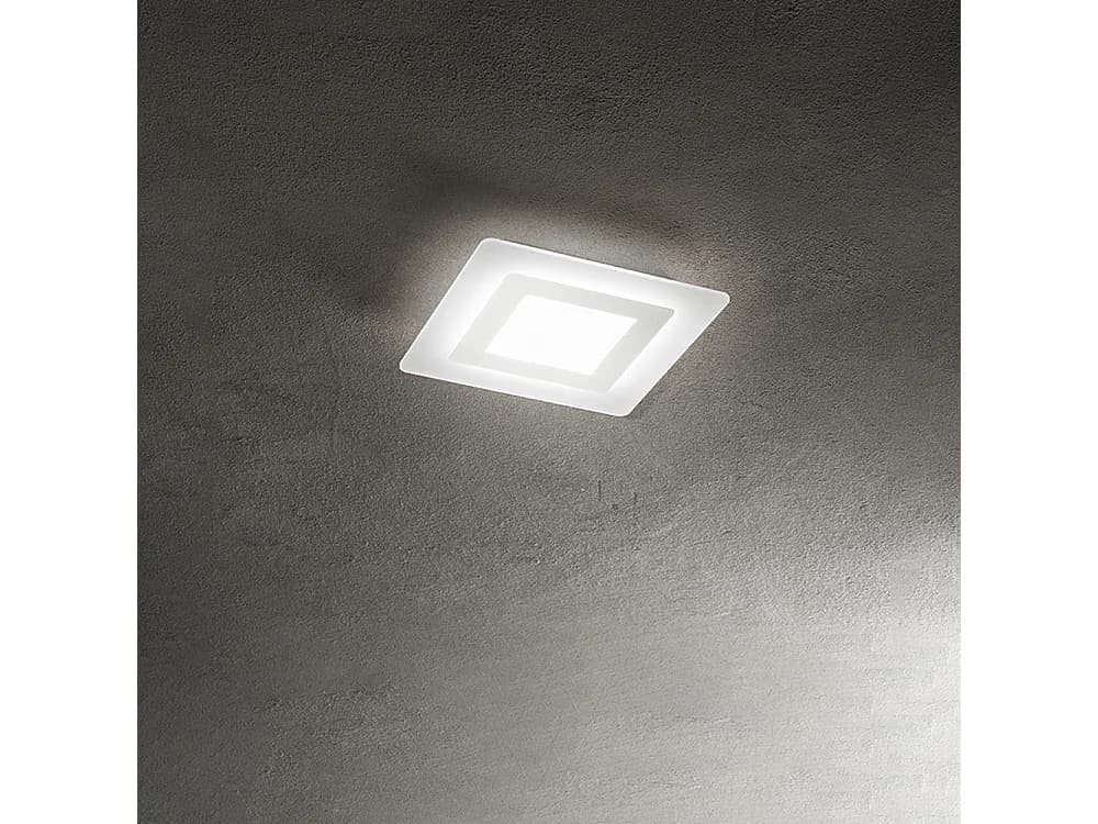Plafonnier Led Carré Métal Blanc 30W Cct 3000K/4000K/6000K Diffuseur Satiné 35X35 Cm Design Moderne - Perenz, Éclairage Réglable De Haute Qualité