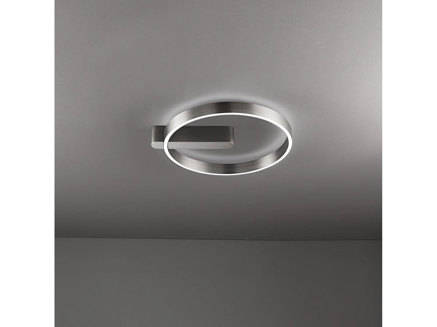 Plafonnier Led Rond En Métal Gris Brossé 52W Cct Sélectionnable 3000K-4000K-6000K Diamètre 57,5 Cm Ip20 - Perenz Luminaire Moderne De Qualité