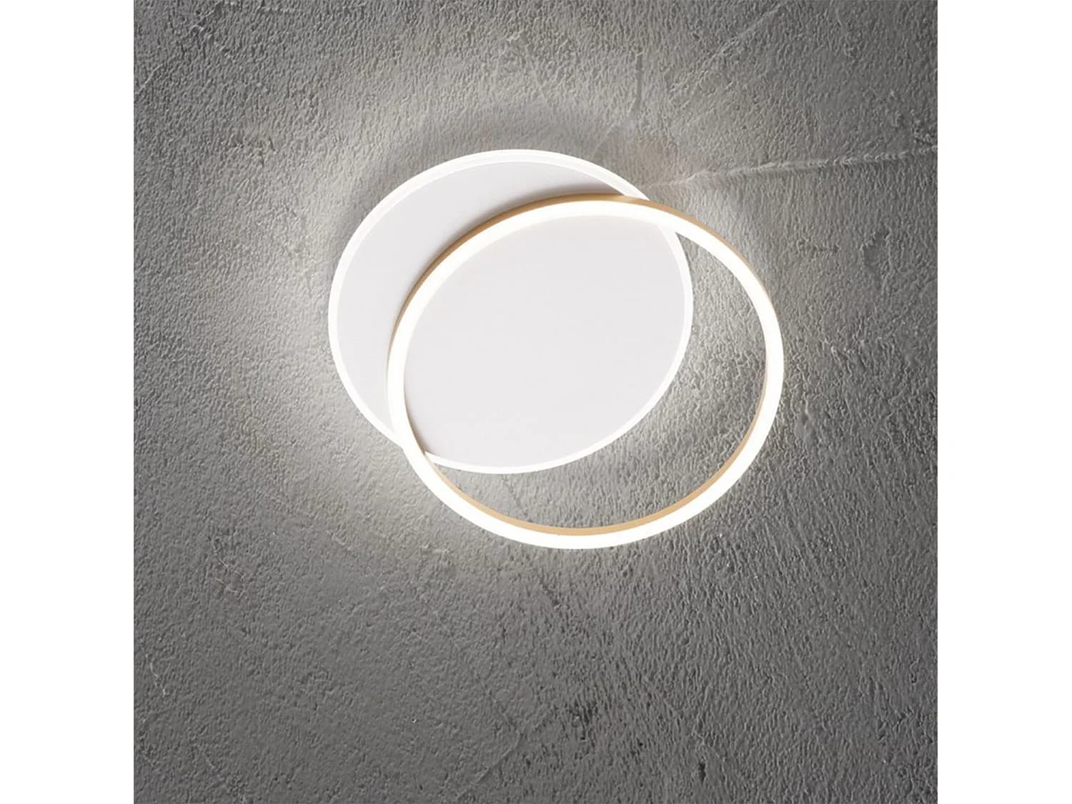 Plafonnier Led Série 8195 En Métal Et Aluminium Or Mat 60W, 4800Lm, Dimmable, Design Moderne Et Elégant Pour Intérieur - Luminaire Par Perenz