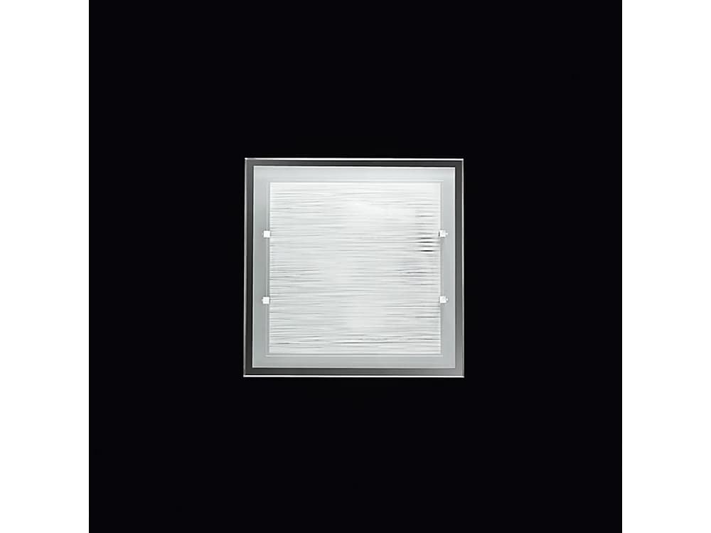 Plafonnier En Verre Strié 40X40 Cm, 3Xe27 Max 40W, Design Moderne Et Élégant Pour Éclairage Intérieur, Finition Décorative De Marque Perenz.