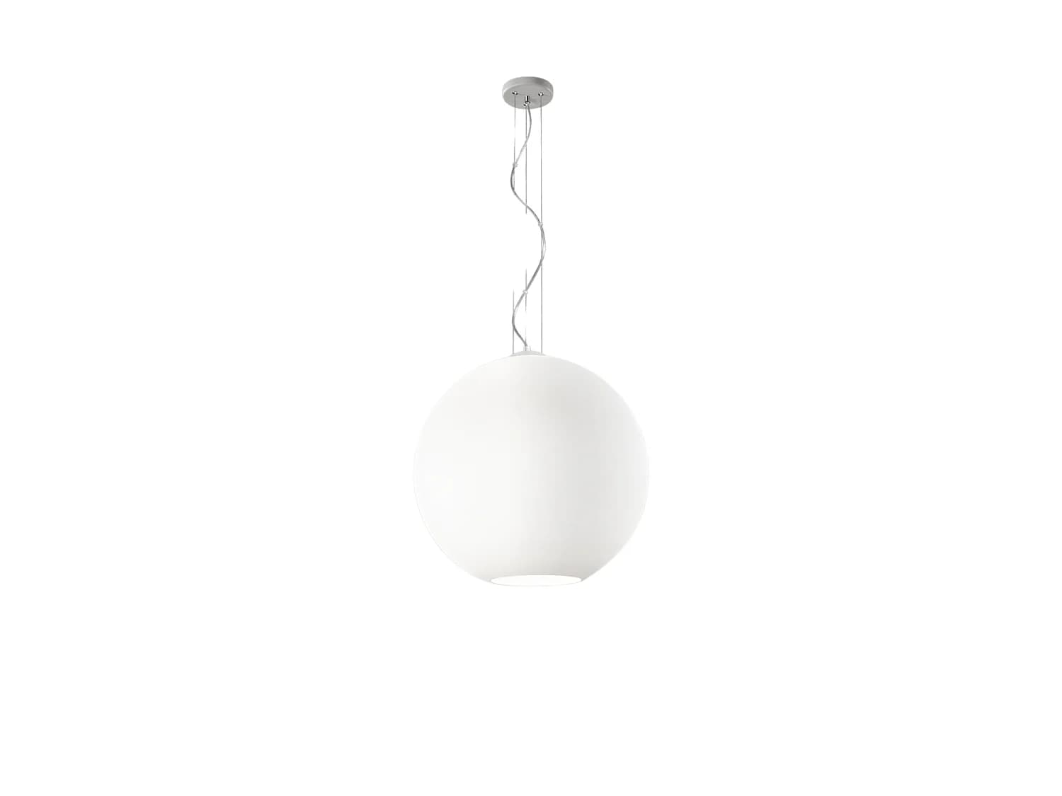 Suspension En Verre Blanc Satiné, Structure En Métal, Diamètre 50 Cm, 3Xe27, Style Moderne Et Élégant Pour Tout Intérieur - Perenz Éclairage