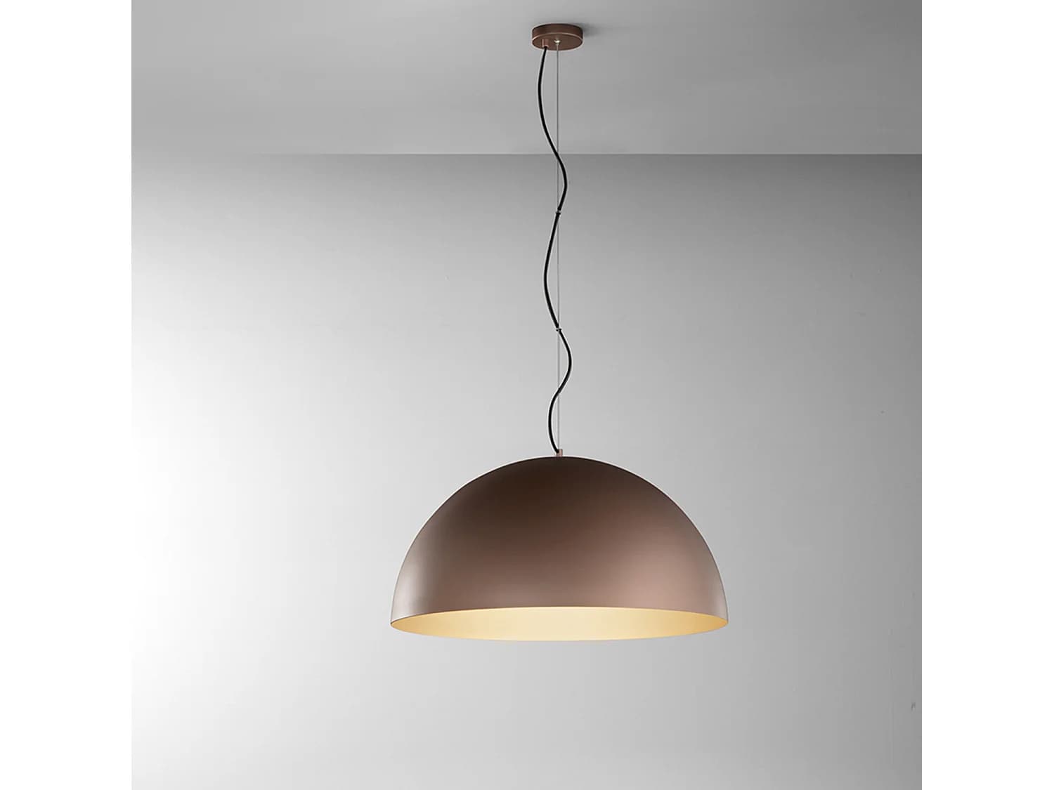 Suspension En Métal 10S48560 Mm, Structure En Acier Brun Métallisé Et Or Mat, Diamètre 50 Cm, Douille E27, Puissance 60W - Luminaire Par Perenz