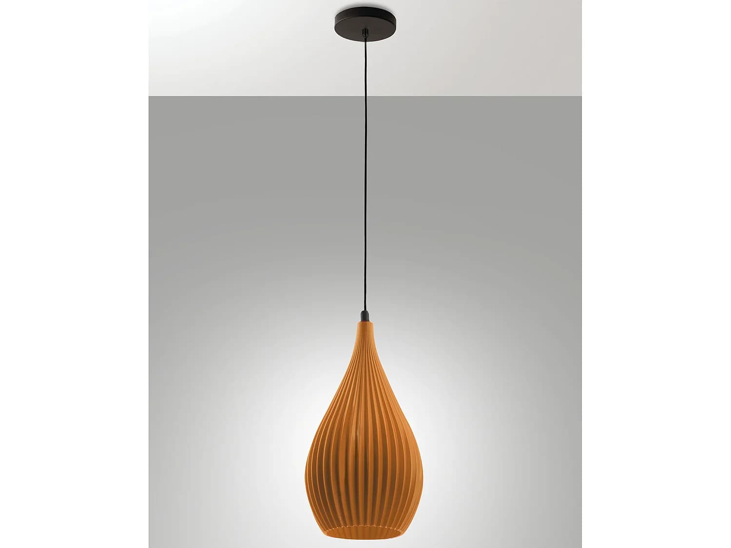 Suspension Lisa en métal et plastique d'origine végétale, Moutarde, douille E27, structure élégante et soignée, IP20, 230 V - Design Line
