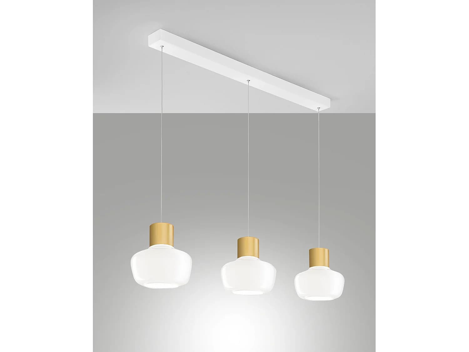 Suspension Led Kino 36 W 3900 Lm 3000 K, Dimmable, Structure En Métal Et Verre Borosilicate Blanc - Ip20 Classe 1