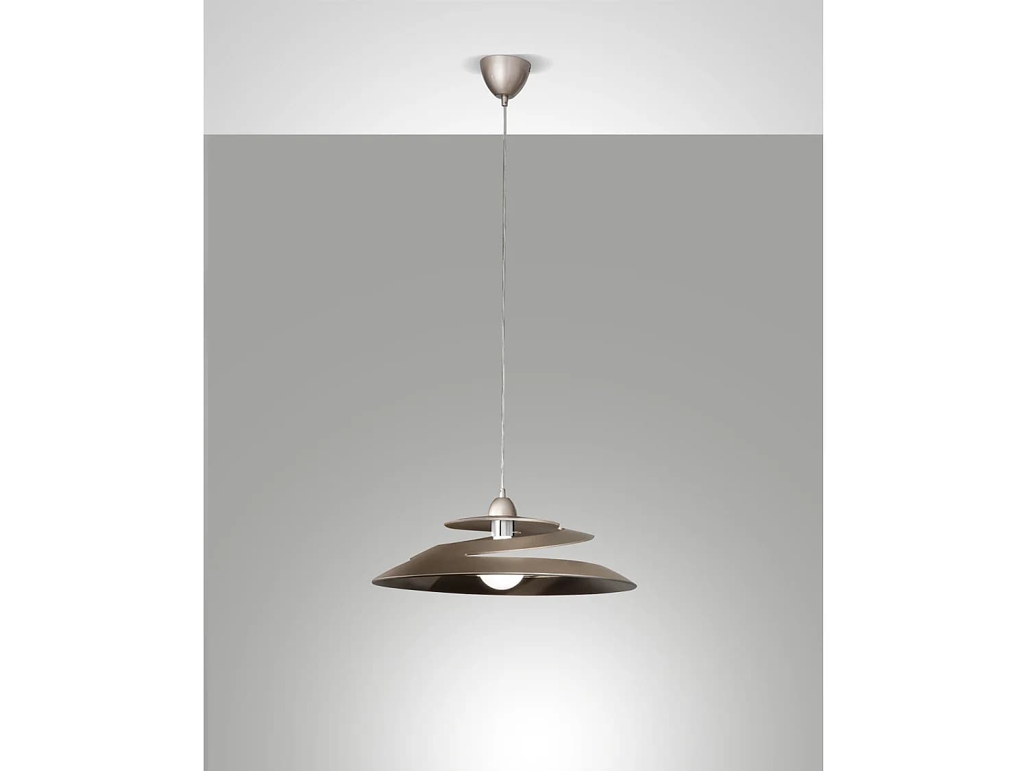 Suspension Aragon En Métal Et Verre Bronze, Douille E27 60W, Design Moderne Et Élégant Pour L'Intérieur, Protection Ip20, Diamètre 53 Cm