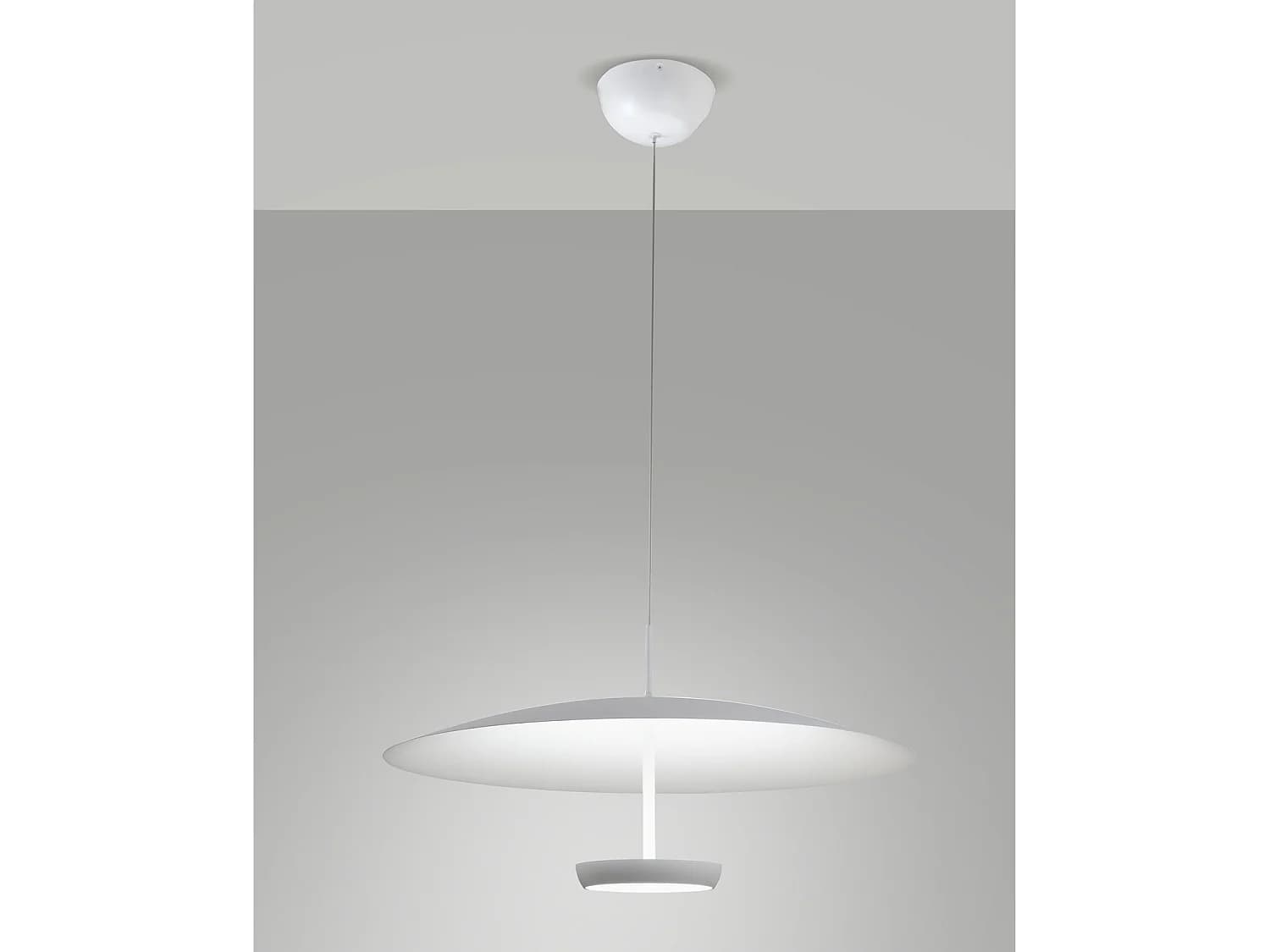 Suspension Led Yuko 40 W 3200 Lm 3000 K À Intensité Variable, Structure En Métal Et Méthacrylate, Blanche - Yuko