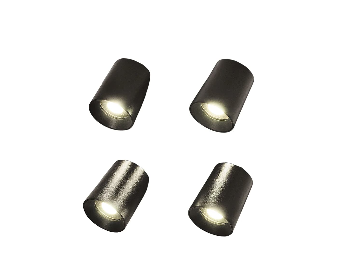 Spot De Plafond Modo À 4 Lumières En Aluminium Moulé Sous Pression, Couleur Noire, Culot Gu10, Design Moderne Et Élégant Pour L'Éclairage Intérieur
