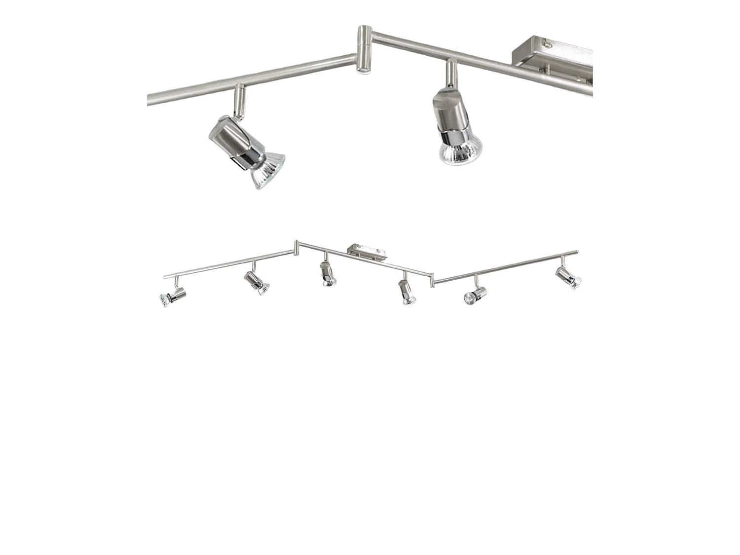 Spot Alice En Métal Finition Nickel Satiné Pour Intérieur, 6 Ampoules Gu10 Max. 15 W, Design Élégant Et Moderne, Code 2554-86-178