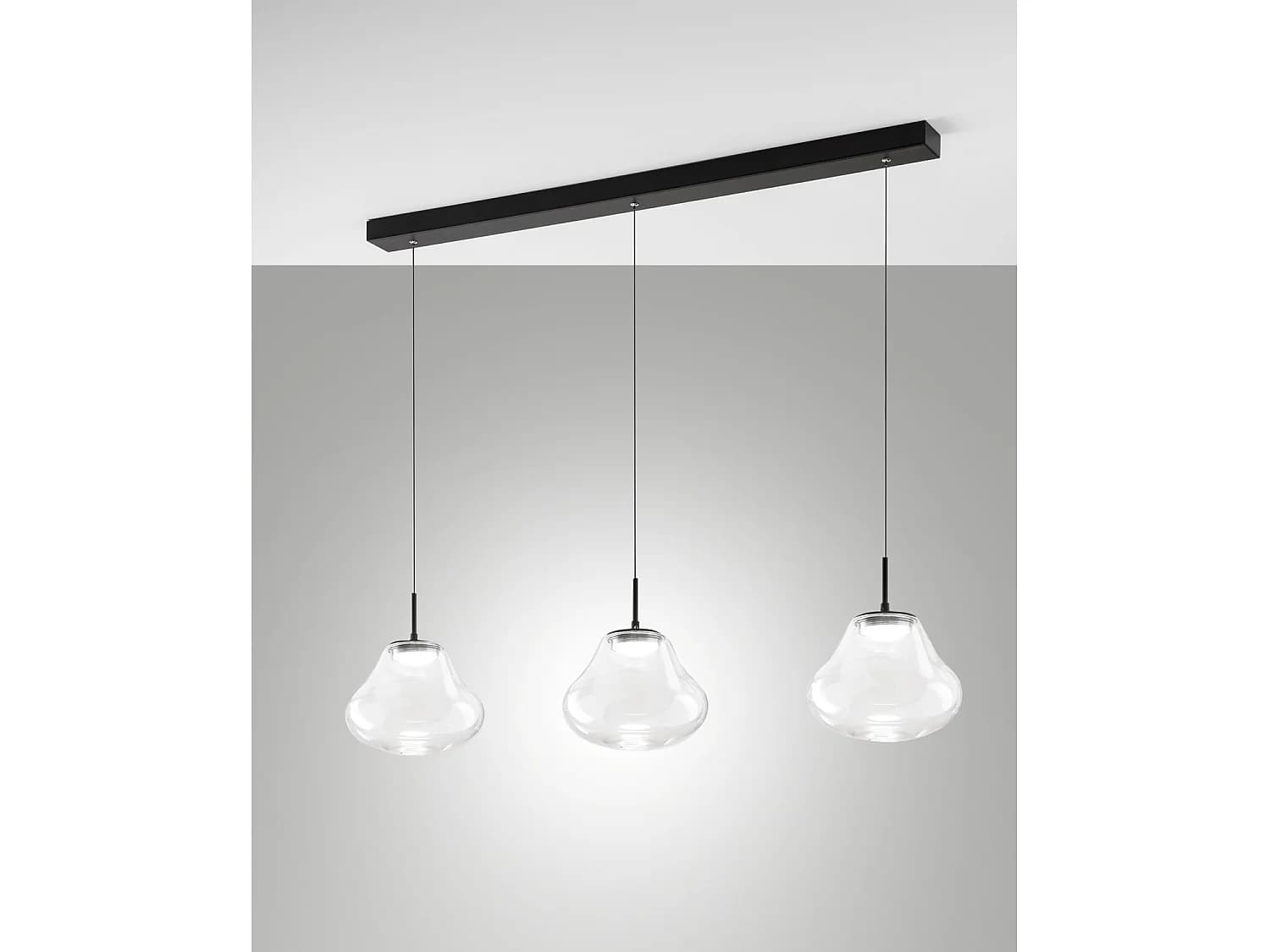 Suspension Led Deva 42 W À Température De Couleur Variable, Structure En Métal Et Verre Borosilicate Transparent, Ip20 - Collection Deva