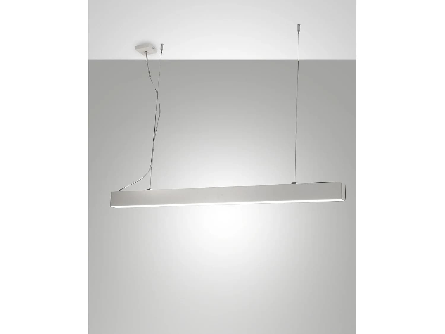 Suspension Led Next 58 W 7020 Lm 3000 K, Structure En Métal Et Polycarbonate, Couleur Blanche, Design Moderne Et Réglage De La Lumière