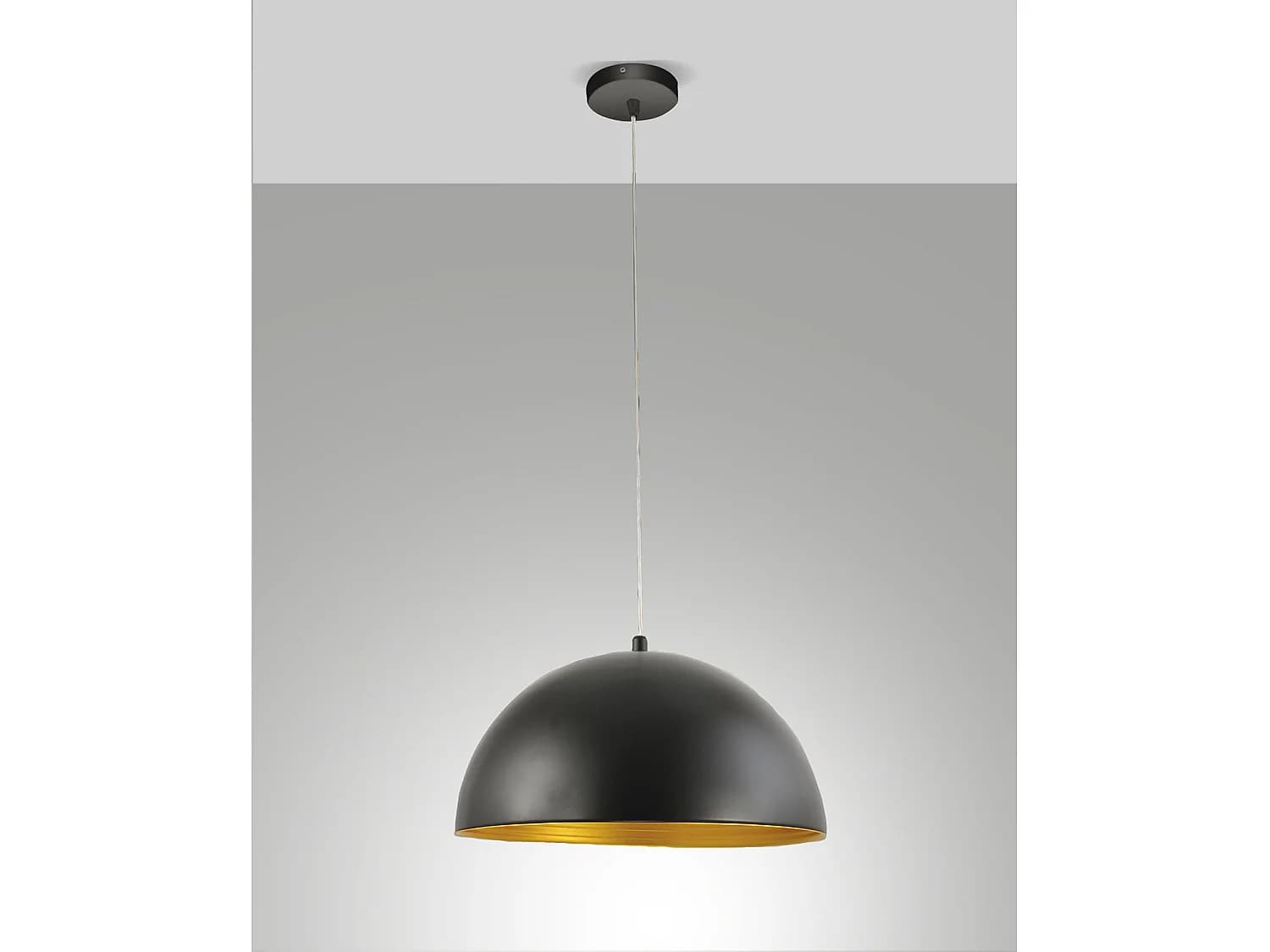 Suspension Dingle En Métal Noir Et Doré, Douille E27, Design Moderne Et Élégant Pour L'Intérieur, Réglable, Diamètre 40 Cm, 3215-40-101