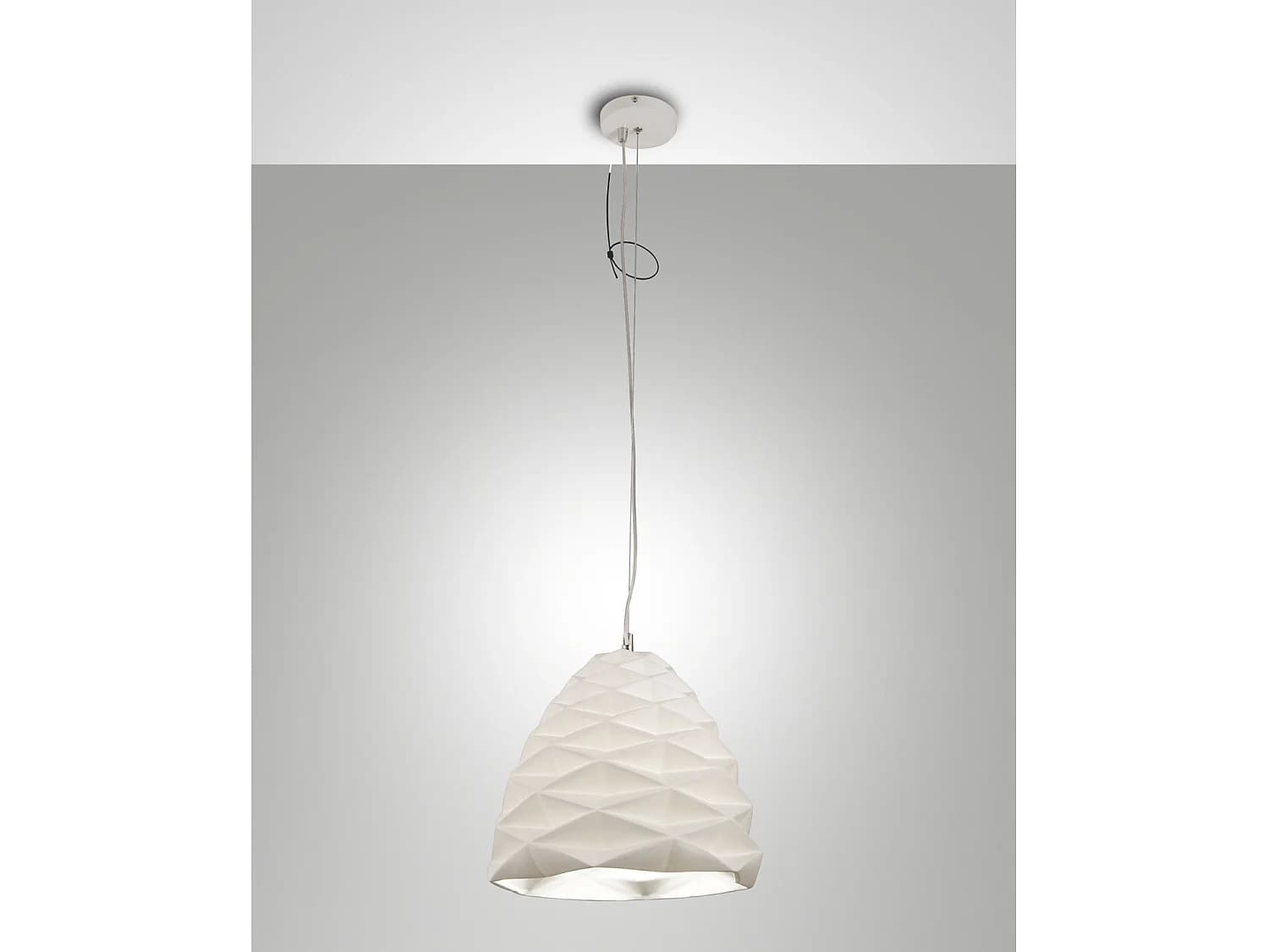 Suspension Duchessa En Métal Et Céramique Blanche Ø300 Mm, Douille E27 40 W, Compatible Smart Luce, Classe 1, Design Élégant