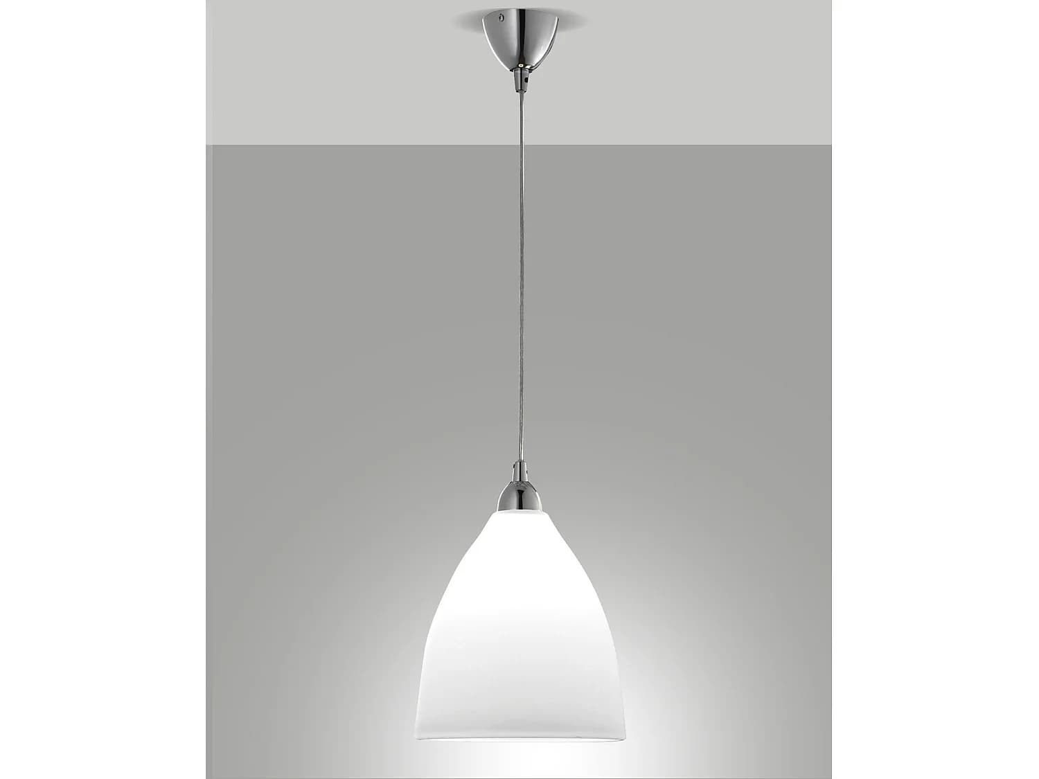 Suspension Provenza En Métal Et Verre Centrifugé Blanc, Douille E27 60W, Design Classique Et Élégant, Ip20, Code 2907-45-102