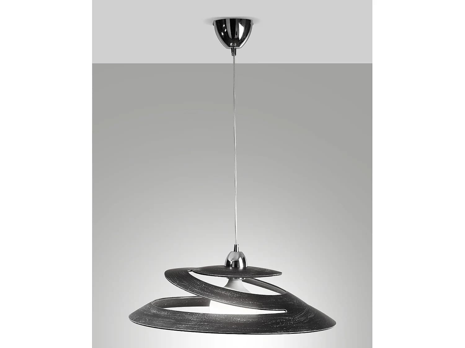 Suspension Aragon En Métal Et Verre Noir Antique, Douille E27 60 W, Design Moderne Et Élégant Pour Intérieur, Indice Ip20, Diamètre De 53 Cm.