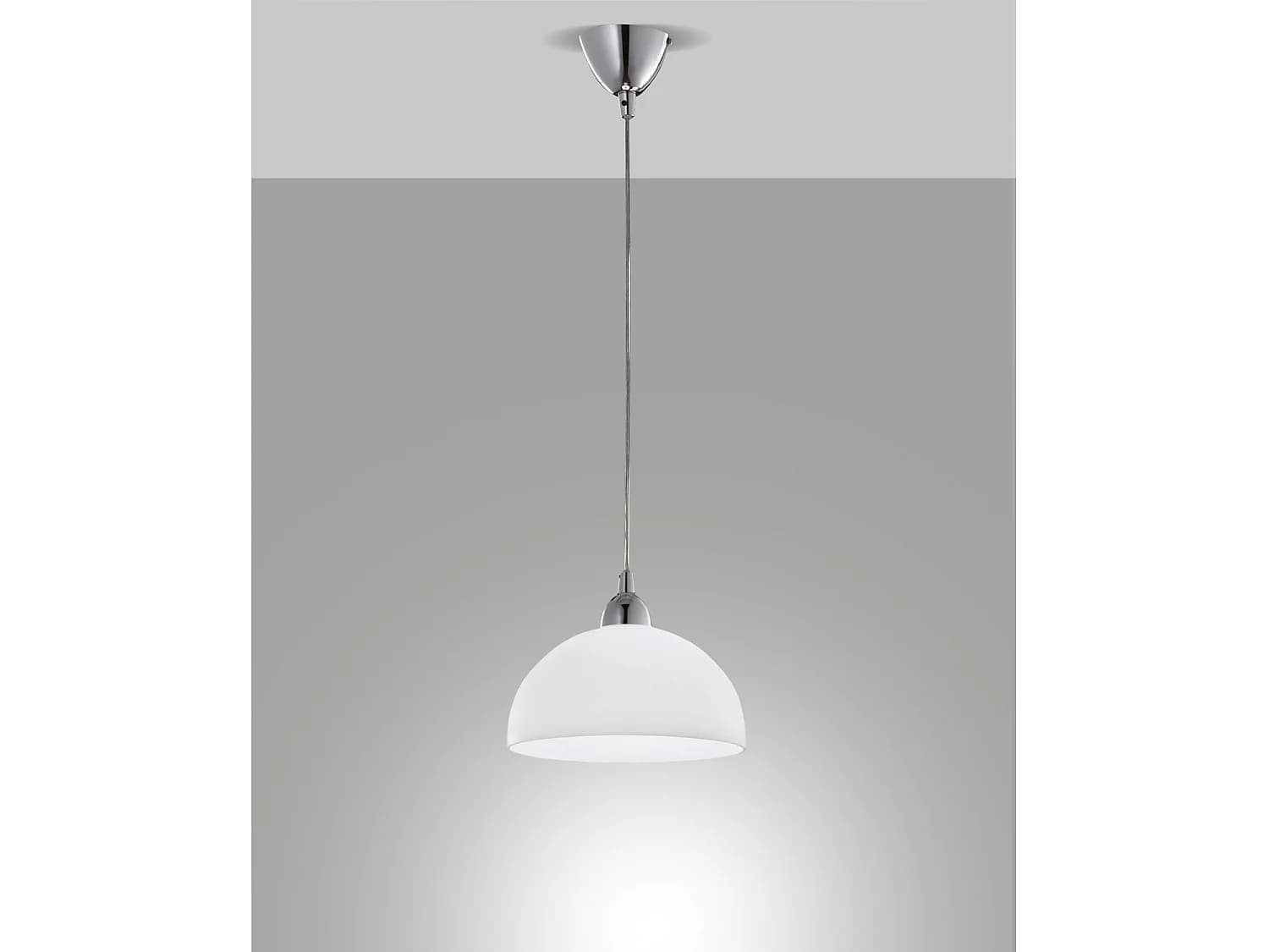 Suspension Élégante En Métal Et Verre Centrifugé Blanc, Douille E27, 60 W, Diamètre 26 Cm, Indice Ip20 Classe 1, Code Article 2908-44-102