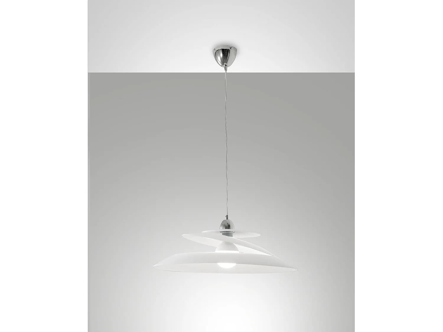 Suspension Aragon En Métal Et Verre Blanc, Douille E27 60W, Design Moderne Et Élégant, Luminaire Intérieur, Protection Ip20, Diamètre 53 Cm