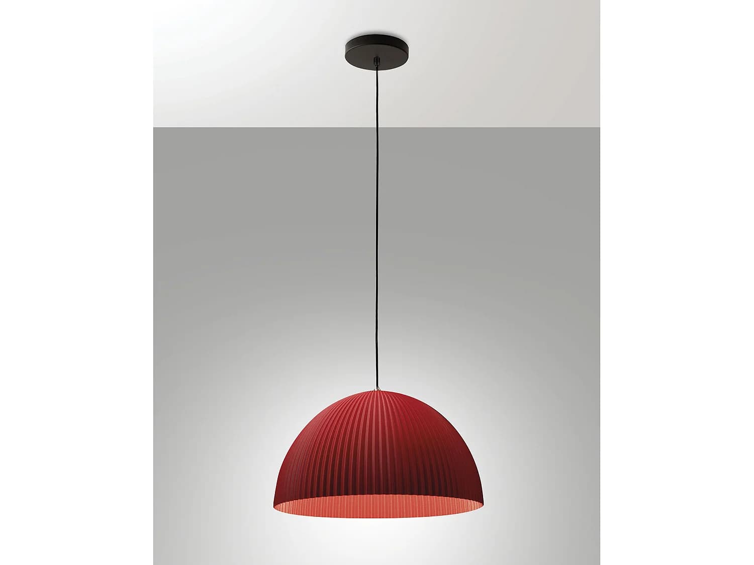 Suspension Carola Ø360 Mm E27 10 W, Structure En Métal Et Plastique D'Origine Végétale, Coloris Bordeaux, Ip20, Classe 1 - Carola Design