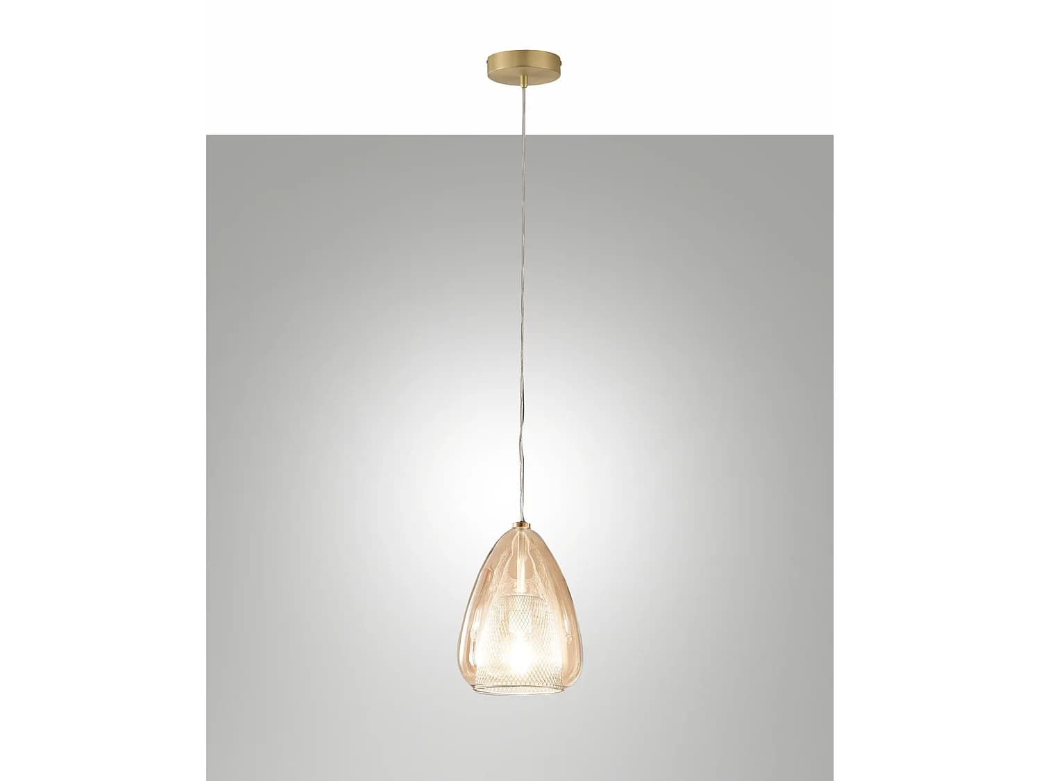Suspension Britton En Métal Et Verre Borosilicate, Couleur Ambre, Design Moderne, Douille E27, Diamètre 22 Cm, Classe D'Isolation 1