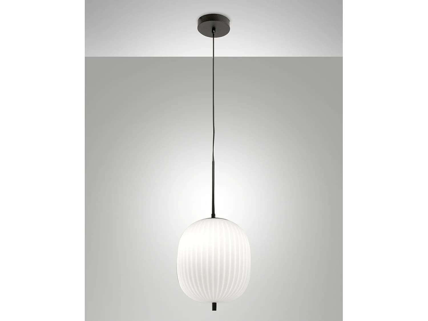 Suspension Domizia En Métal Et Verre Soufflé, Couleur Noire, Douille E27 40W, Design Élégant Pour Un Éclairage Intérieur Moderne