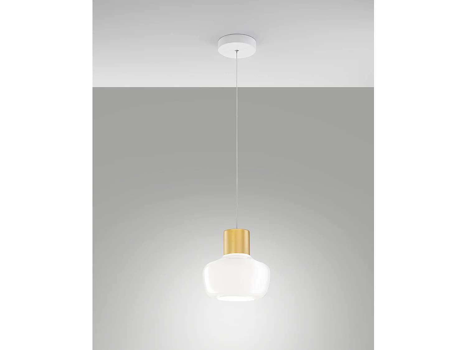Suspension Led Kino 12 W 1300 Lm 3000 K, Structure En Métal Et Verre Borosilicate Blanc, Ø 220 Mm - Suspension Design