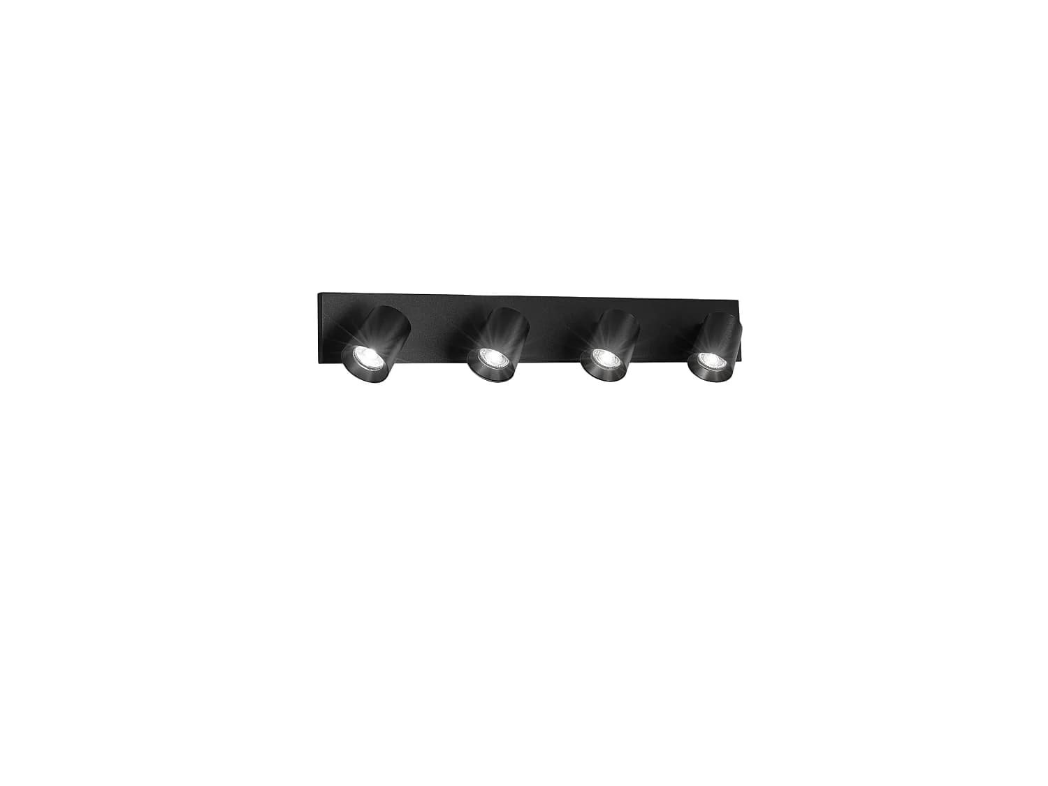 Spot De Plafond Modo À 4 Lumières, Structure En Aluminium Moulé Sous Pression, Noir, Douille Gu10, Idéal Pour L'Éclairage Intérieur, Style Moderne