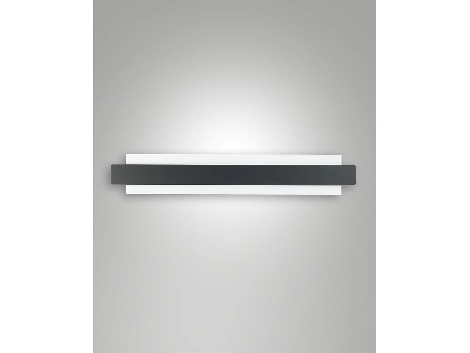 Applique Murale Led Intégrée Regolo 21 W 2150 Lm 3000 K, Métal Et Verre, Coloris Noir, Design Moderne, Dimmable, Coupure De Phase, Ip20 Classe 1