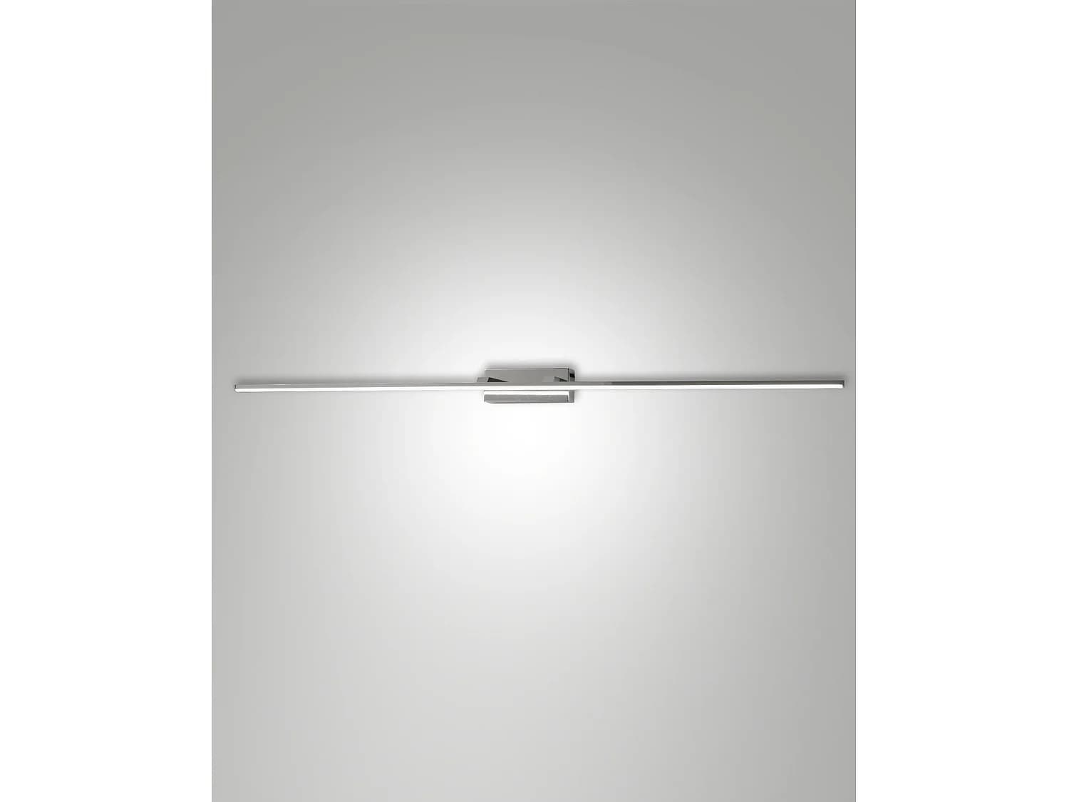 Applique Murale Led Intégrée Nala 20 W 2460 Lm Ip44 3000 K Blanc Chaud, Structure En Métal Et Méthacrylate, Finition Chromée, Design Moderne, 109,5 Cm