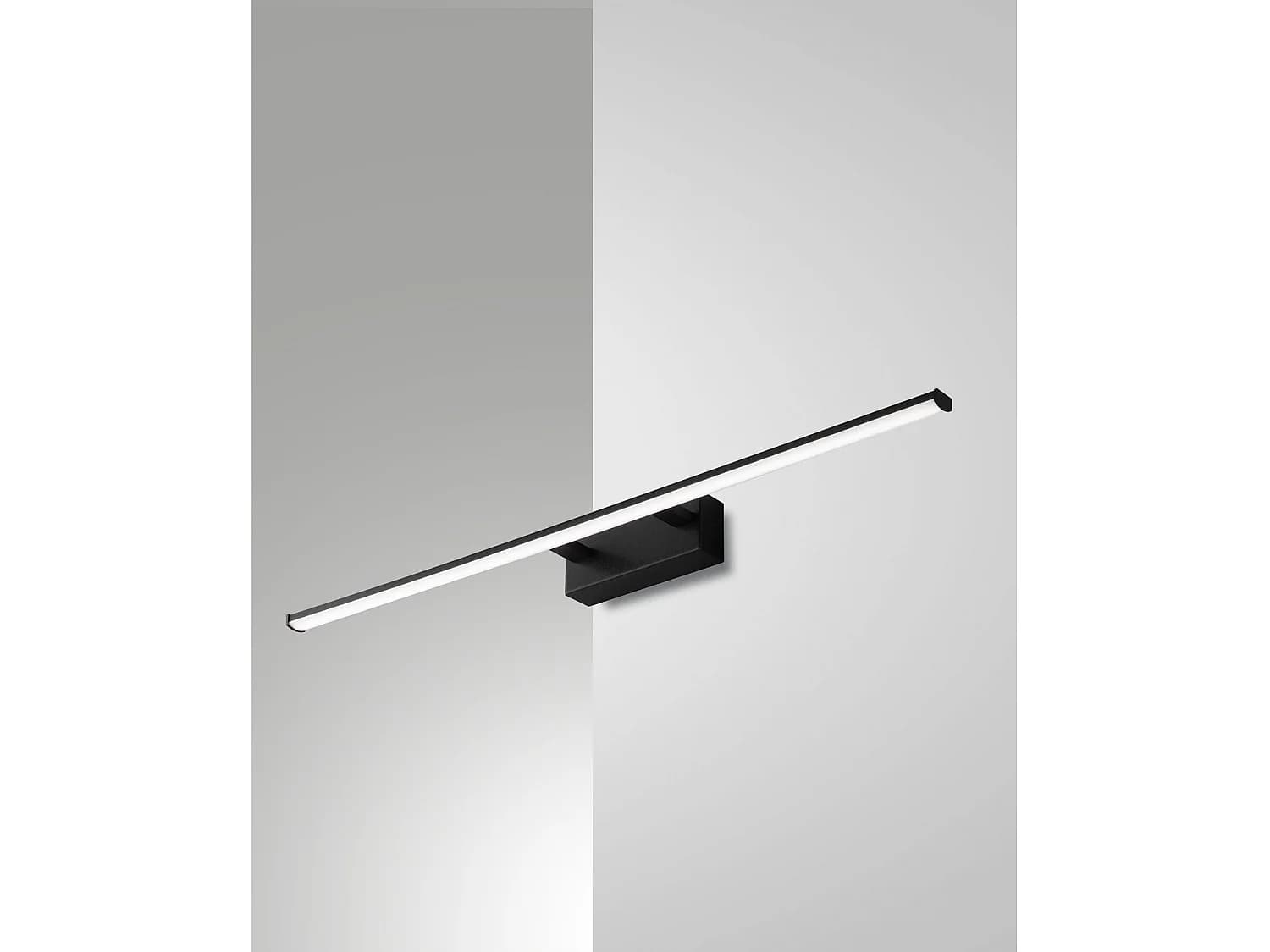 Applique Murale Led Nala 15W 1850Lm 3000K Ip44 En Métal Et Méthacrylate Noir, Design Moderne Et Fonctionnel Idéal Pour Intérieur Et Extérieur.
